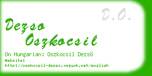 dezso oszkocsil business card